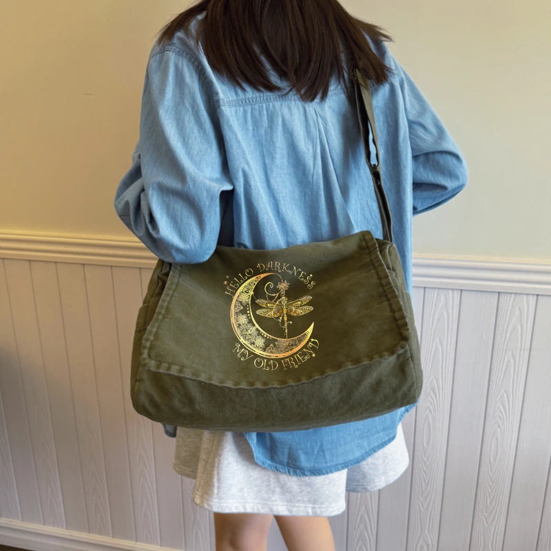 Vintage Women's Bag Large Capacity With Dragonfly Print
