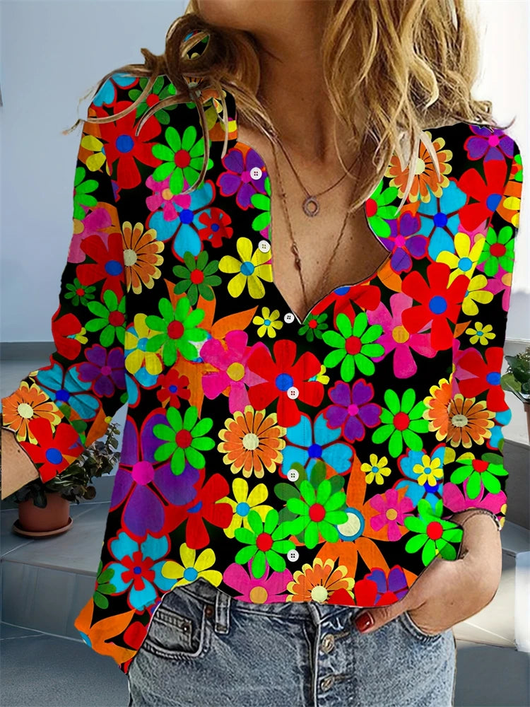 Loose-Fitting Top - Fashionable Casual Women's Shirt