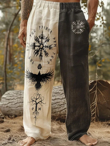 Men's Viking Retro Nordic Totem Two tone  Casual Pants
