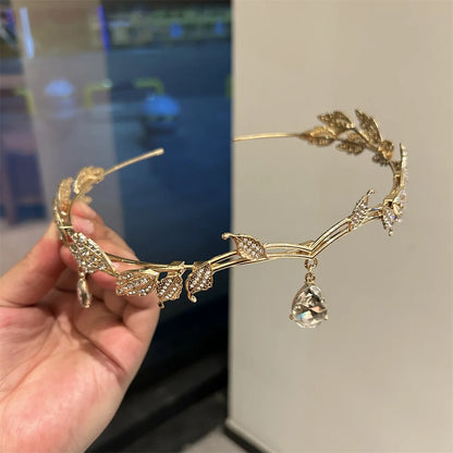 Forest Elf Leaf Shaped Rhinestone Headband