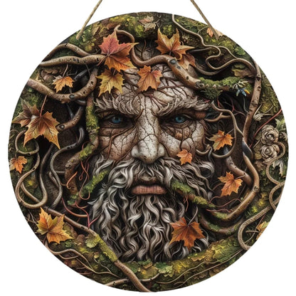 Tree Elf Circular Wooden Sign