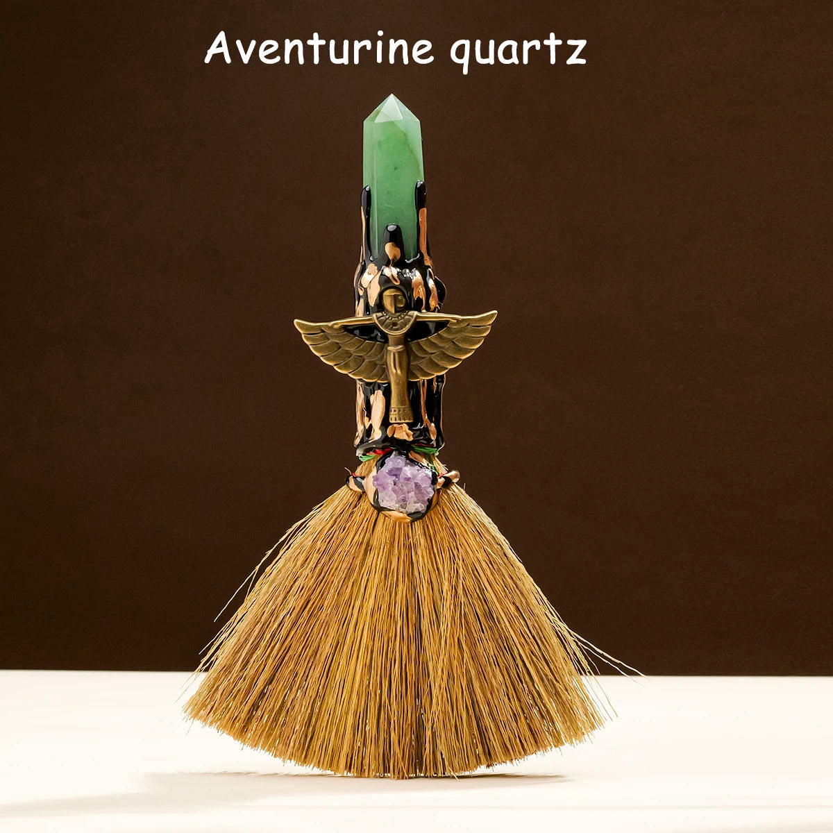 Natural Crystal Stone Point Magic Broom