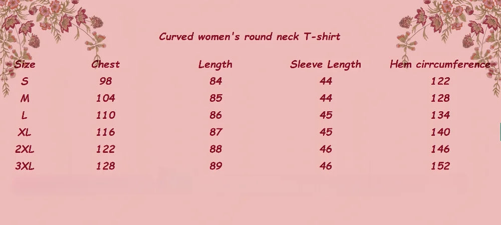 Butterfly Flower Pattern Printed Tail Hem Round Neck T-Shirt