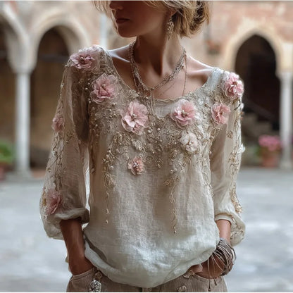 Bohemian round Neck Women's T-shirt