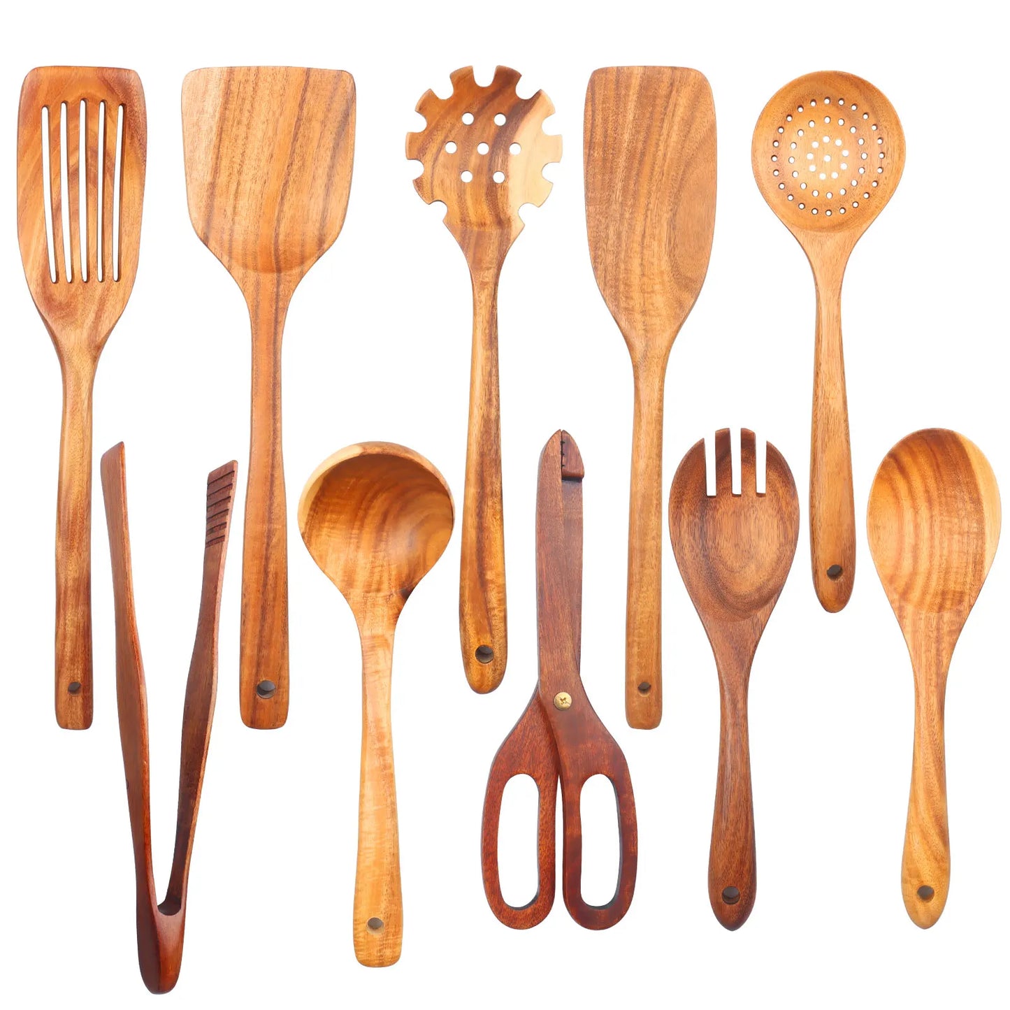 Wooden Cooking Spoons Smooth Teak