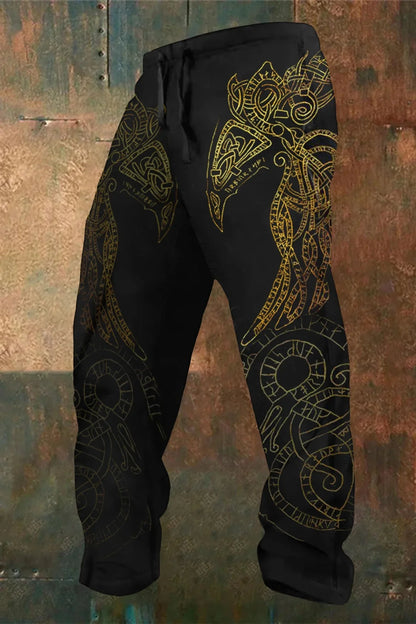 Men's Viking Nordic Totem Two tone  Printed Casual Pants