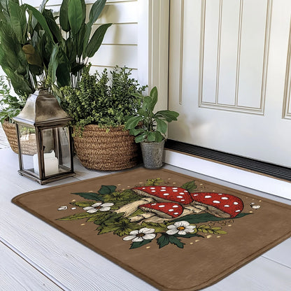 Mushroom Carpet Brown Dirt-Resistant Floor Mat