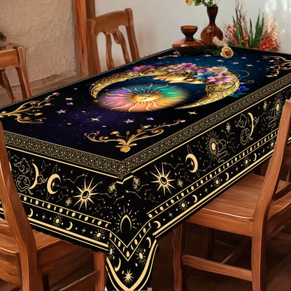 Bohemian Style Polyester Tablecloth + 4 Self-Adhesive Stickers