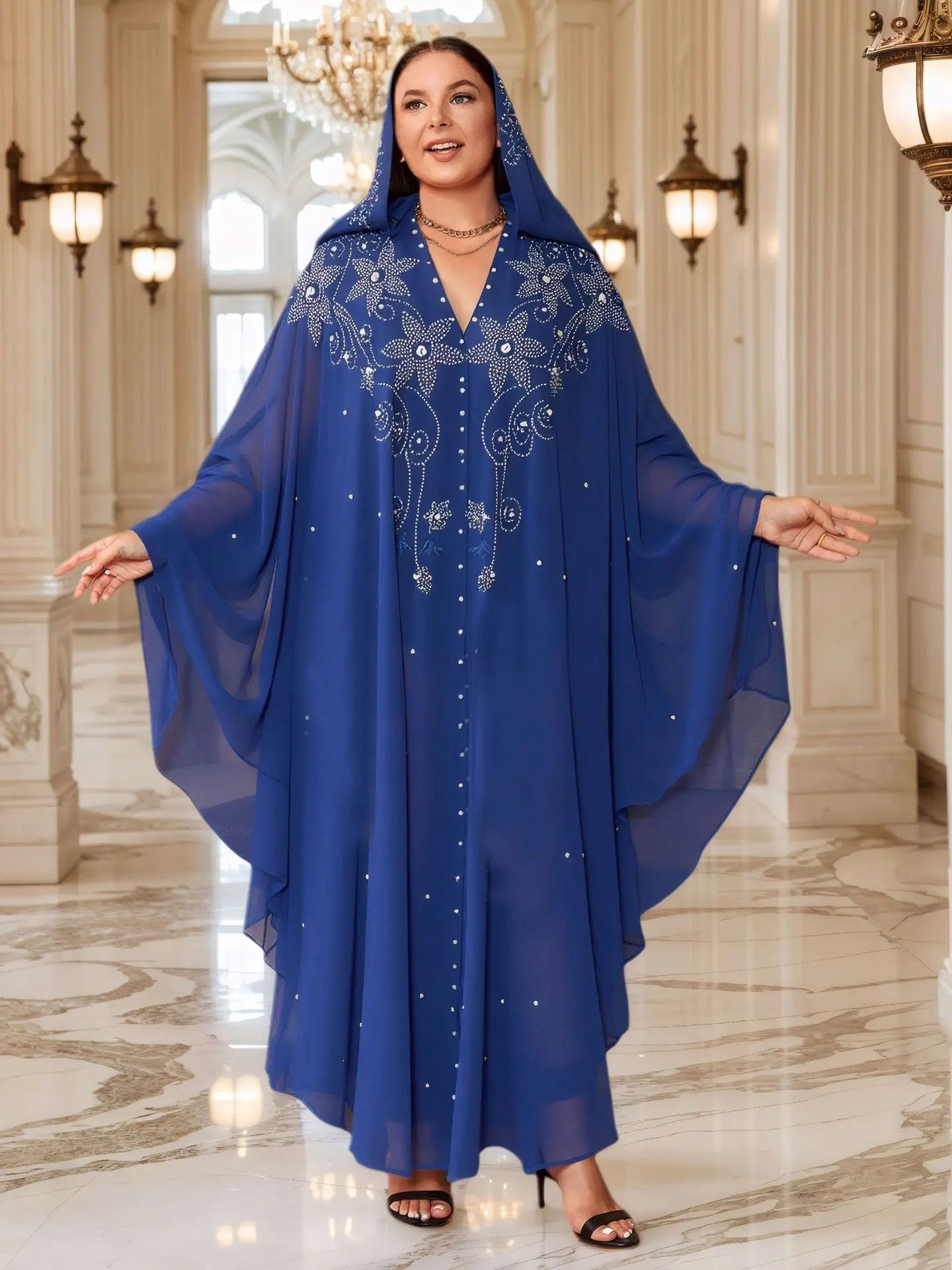 Eid Hooded Dress Abaya Women Muslim Party Dresses