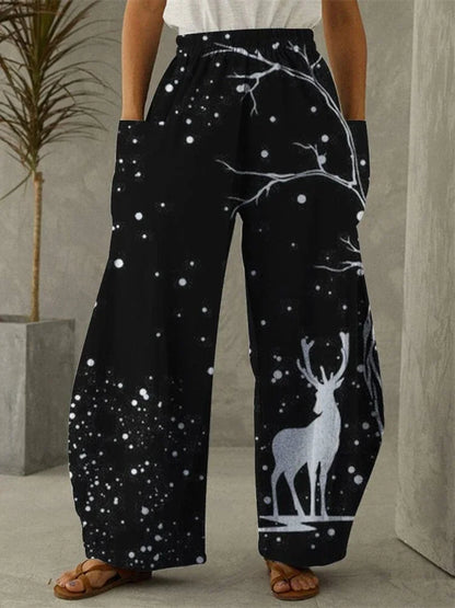Galaxy Moon Stars Full Length Wide Leg Pants