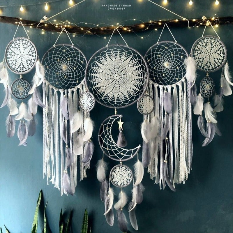 5pcs/set Boho Macrame Dream Catchers Wall Hangings