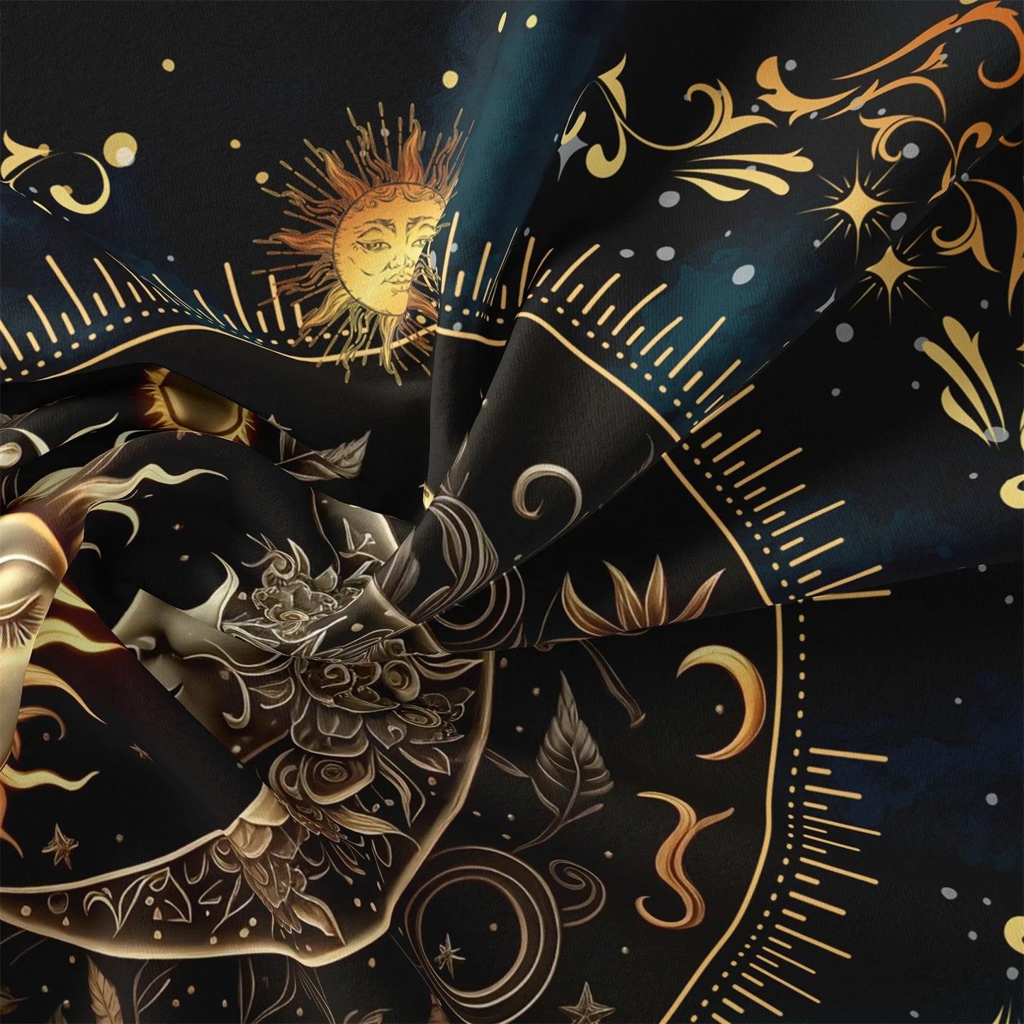 Super Soft Breathable Golden Sun And Moon Duvet Cover Set