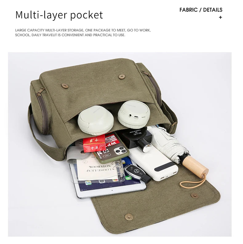 Shoulder Bag Vintage Canvas Moth Butterfly Print Large Capacity