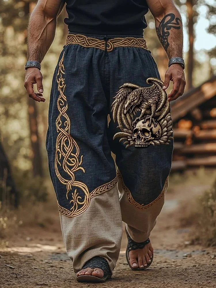 Men's Viking Retro Nordic Totem Two tone  Casual Pants