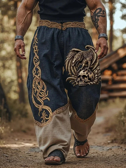 Men's Viking Retro Nordic Totem Two tone  Casual Pants