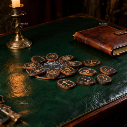 Mysterious Rune Set Handmade Wooden Rune