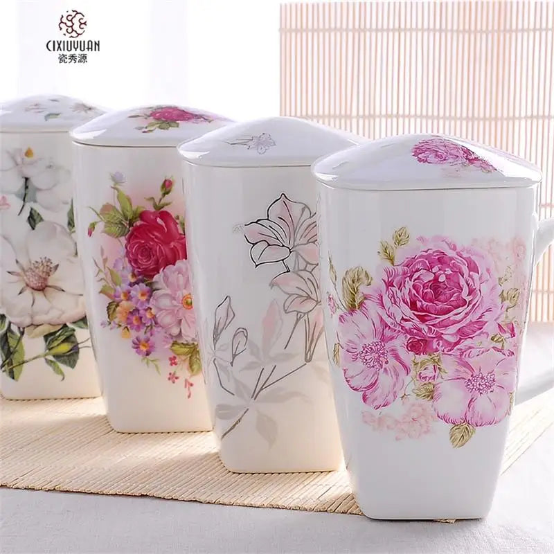 Real Bone China Tumblers With Lid