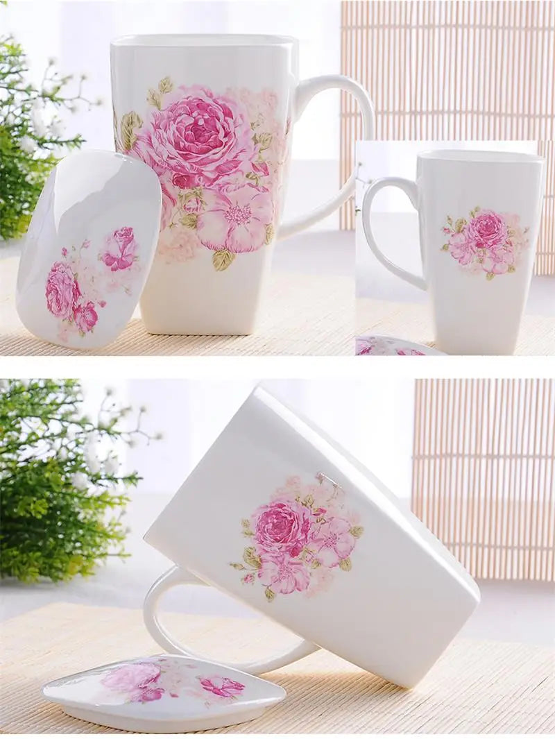 Real Bone China Tumblers With Lid
