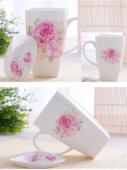 Real Bone China Tumblers With Lid