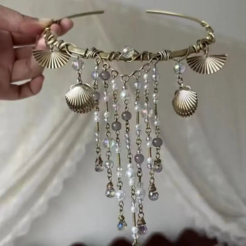 Vintage Glamorous  Red Crystal Moon Pendant Necklace