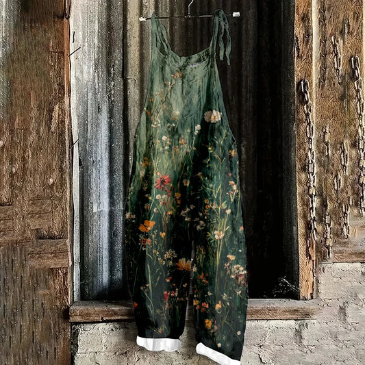 Flower Print Sexy Adjustable Suspender Romper