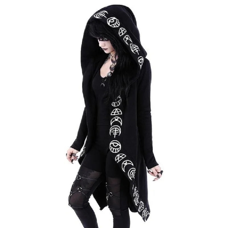 Ladies Moon Pattern Long-sleeved Cardigan