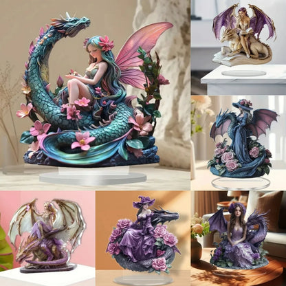 Acrylic Flower Elf &Dragon Table Decoration