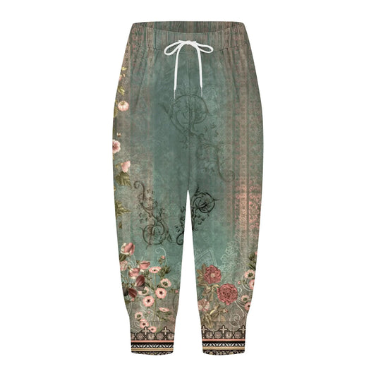 Over sized Drawstring Sweatpants Capris For Women