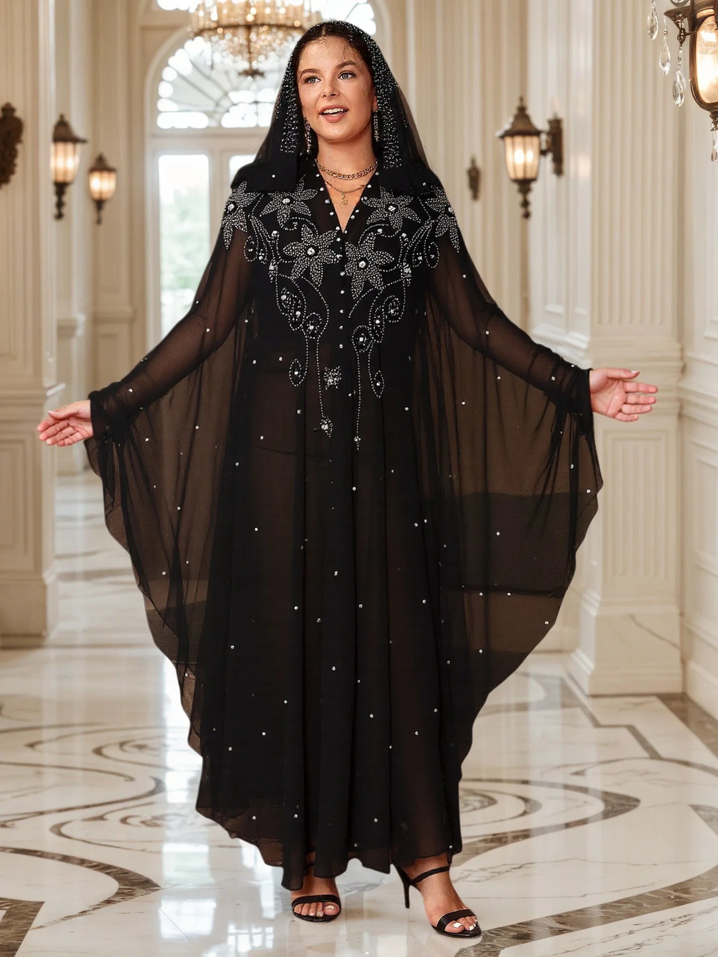 Eid Hooded Dress Abaya Women Muslim Party Dresses