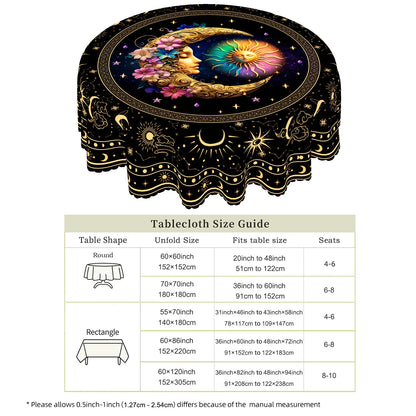 Bohemian Style Polyester Tablecloth + 4 Self-Adhesive Stickers