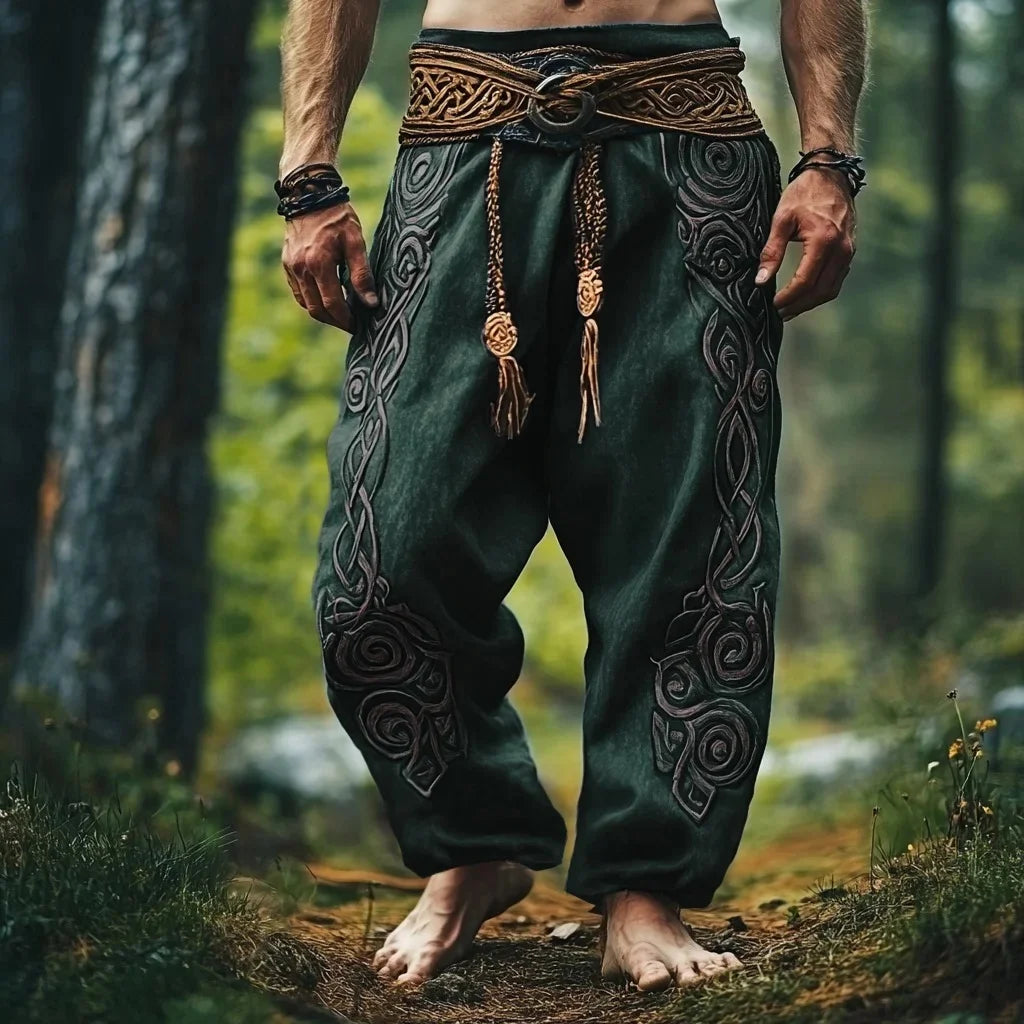 Men's Viking Retro Nordic Gods' Casual Straight Leg Pants