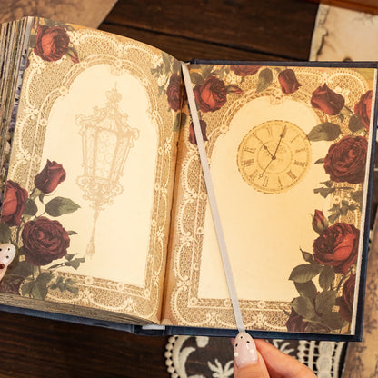 Vintage Style Notebook Set, Gold Foil Writing Pad