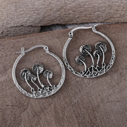 Hollow Mushrooms Hoop Earrings