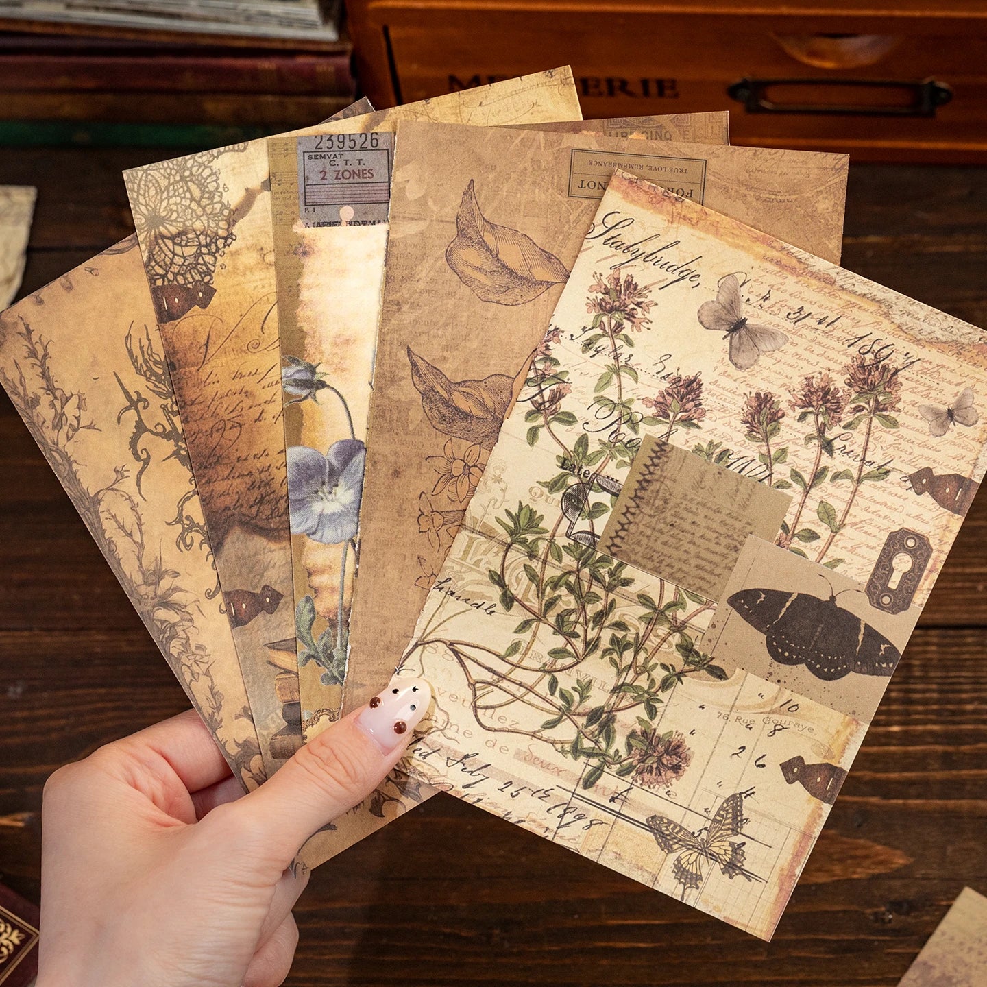 Vintage Style Notebook Set, Gold Foil Writing Pad