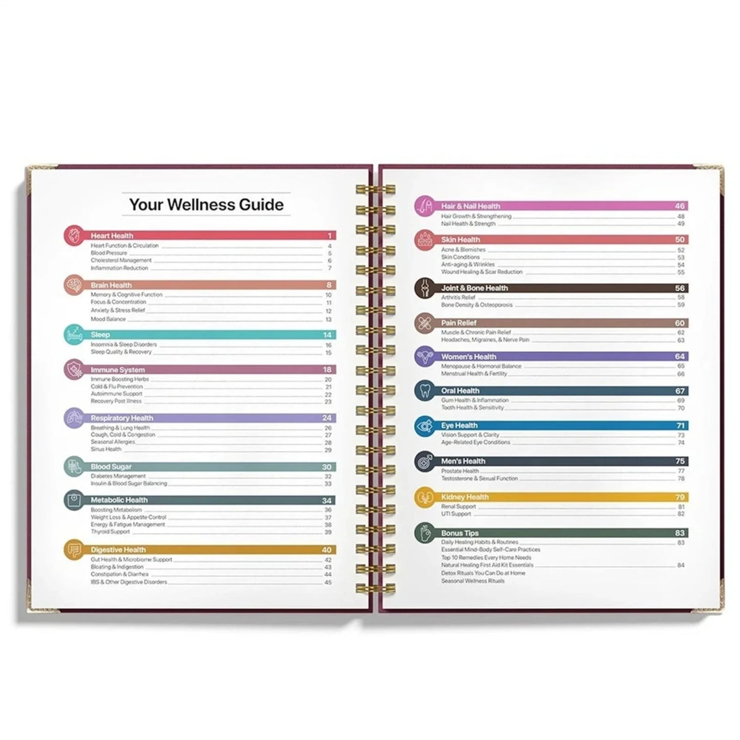 Natural Healing Guide Spiral Bound Herbal Book