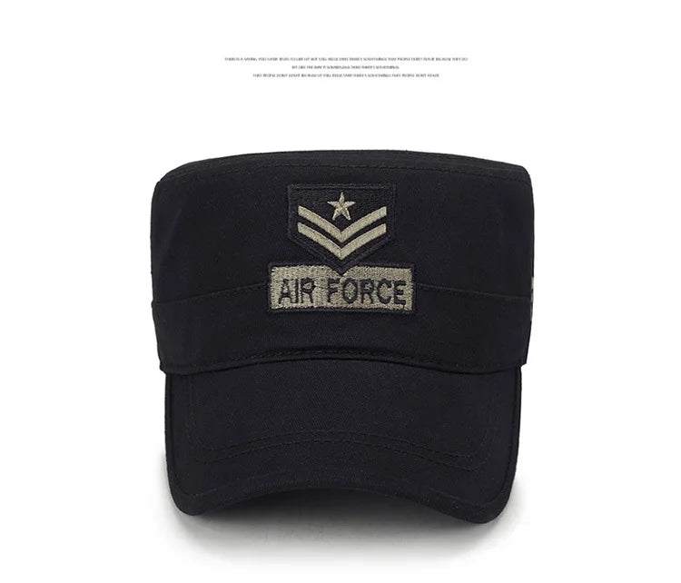 Four Seasons Hat Men's Korean Spring And Autumn Baseball Cap Cotton Outdoor Flat Military Cap Camouflage Embroidery Cap