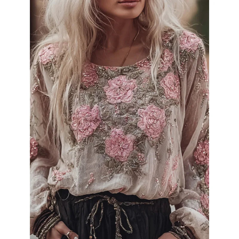 Bohemian round Neck Women's T-shirt