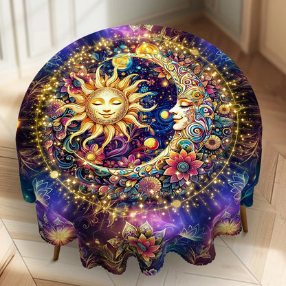 Tarot Decorative Tablecloth, Sun, Moon and Flower