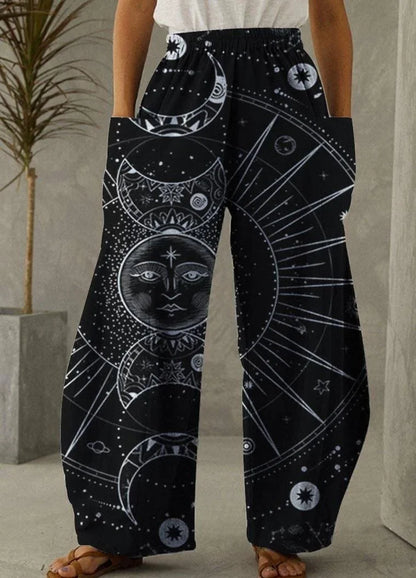 Galaxy Moon Stars Full Length Wide Leg Pants