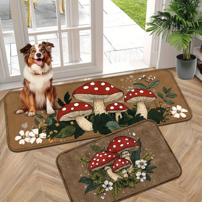 Mushroom Carpet Brown Dirt-Resistant Floor Mat