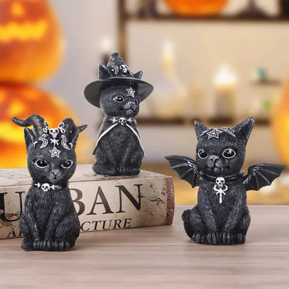 Mysterious Cute Cat Witch Figurine
