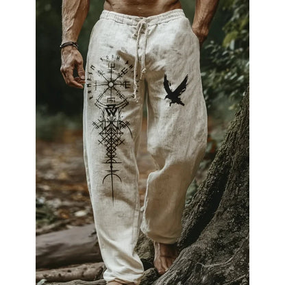 Men's Viking Nordic Totem Two tone  Printed Casual Pants