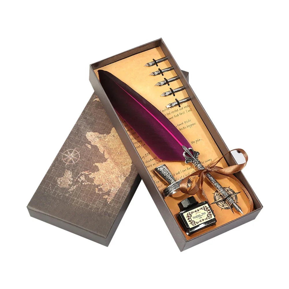 Feather Dip Pen Kit Antique