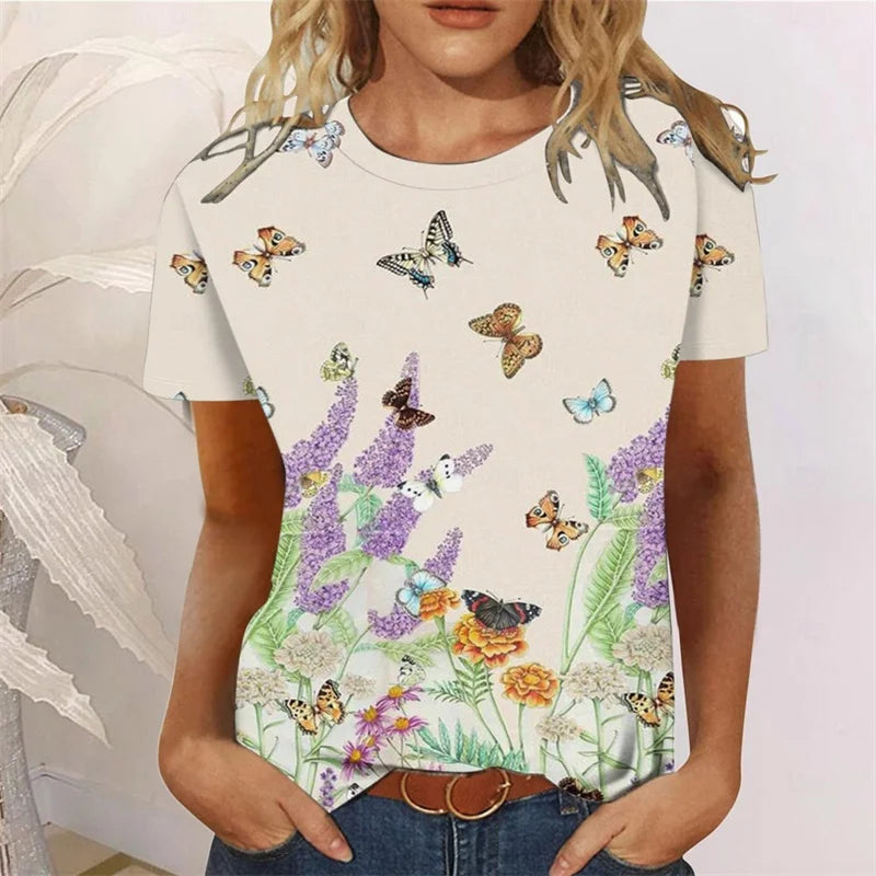 Butterfly Pattern T-Shirt