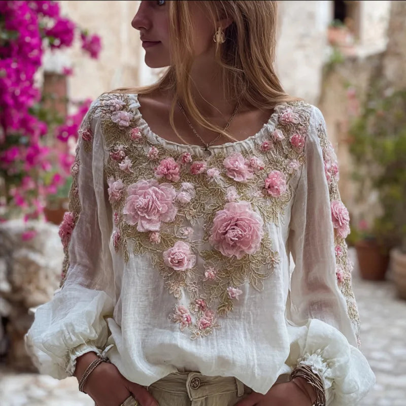 Bohemian round Neck Women's T-shirt