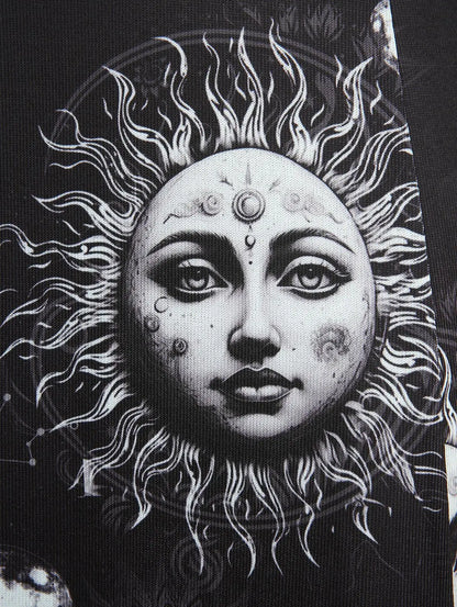 Sun Moon Face Print Dress