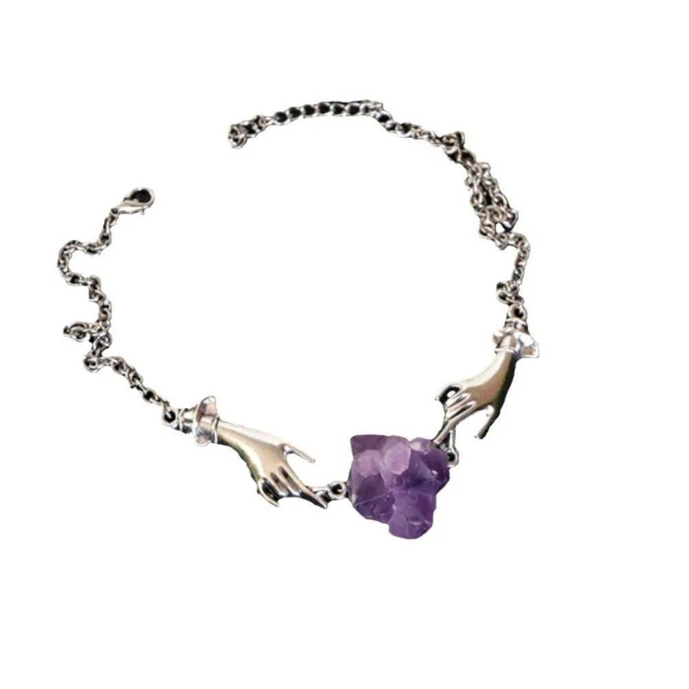 Silver Amethyst Pendant Necklace
