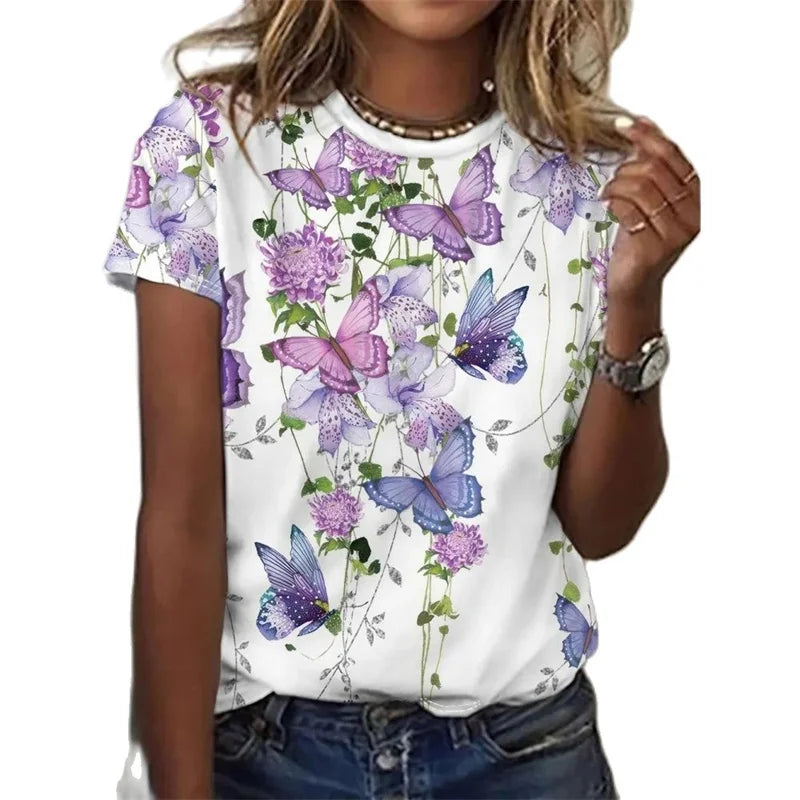 Butterfly Pattern T-Shirt
