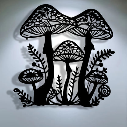 Intricate Hollow Mushroom Tree Metal Sign, Wall Art, Kitchen