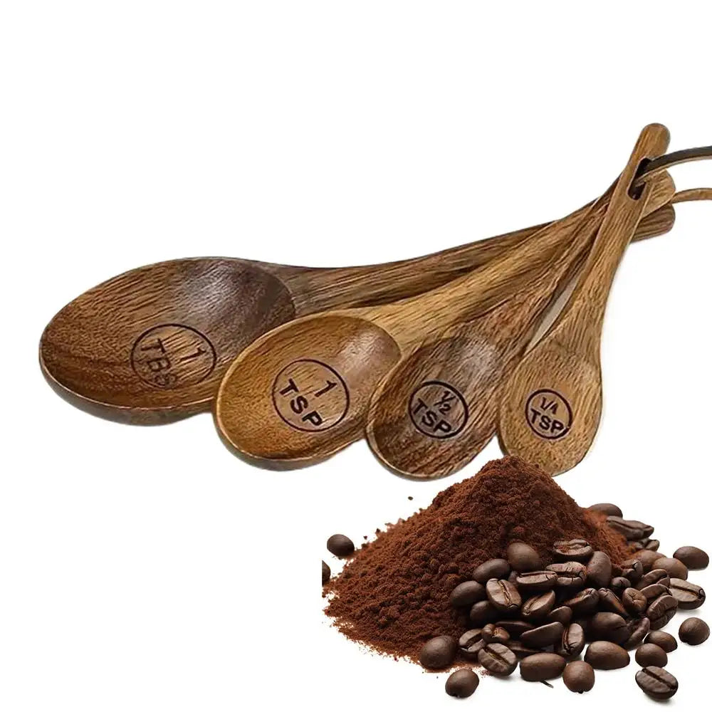 4 pcs Wooden Measuring Cup Or Spoon Set